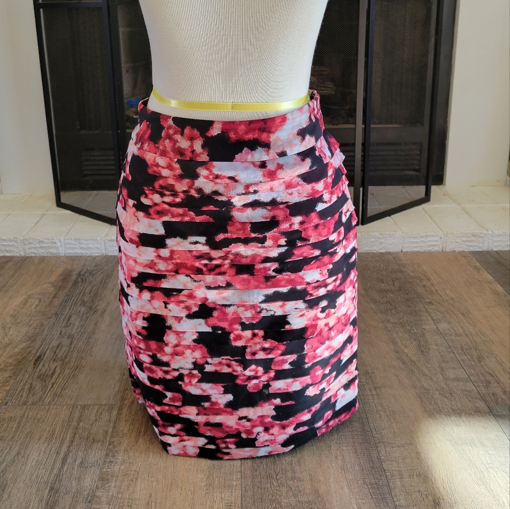 White House/Black Market - Black and pink layered skirt
